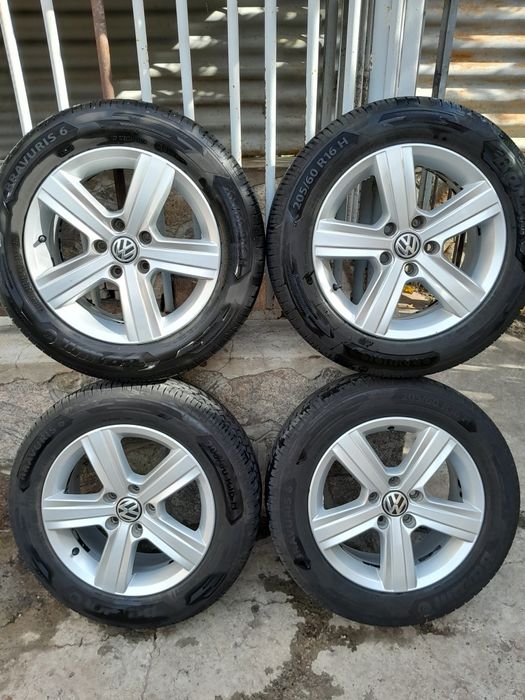 Диски фольцваген (5*112)с резиной 205.60.R16 (оригинал)