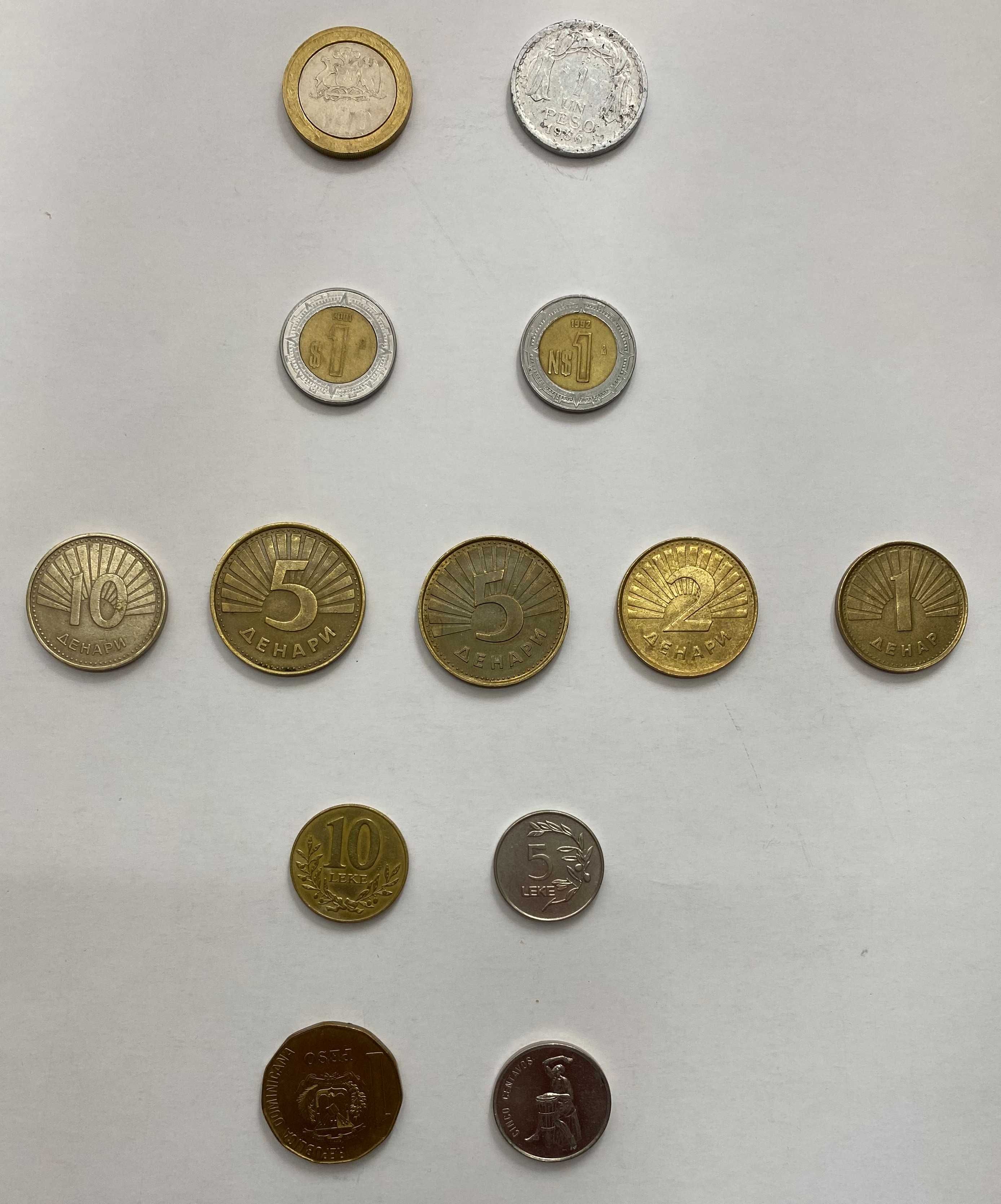 Монеты Мексики Чили Македонии Албании Доминиканской республики