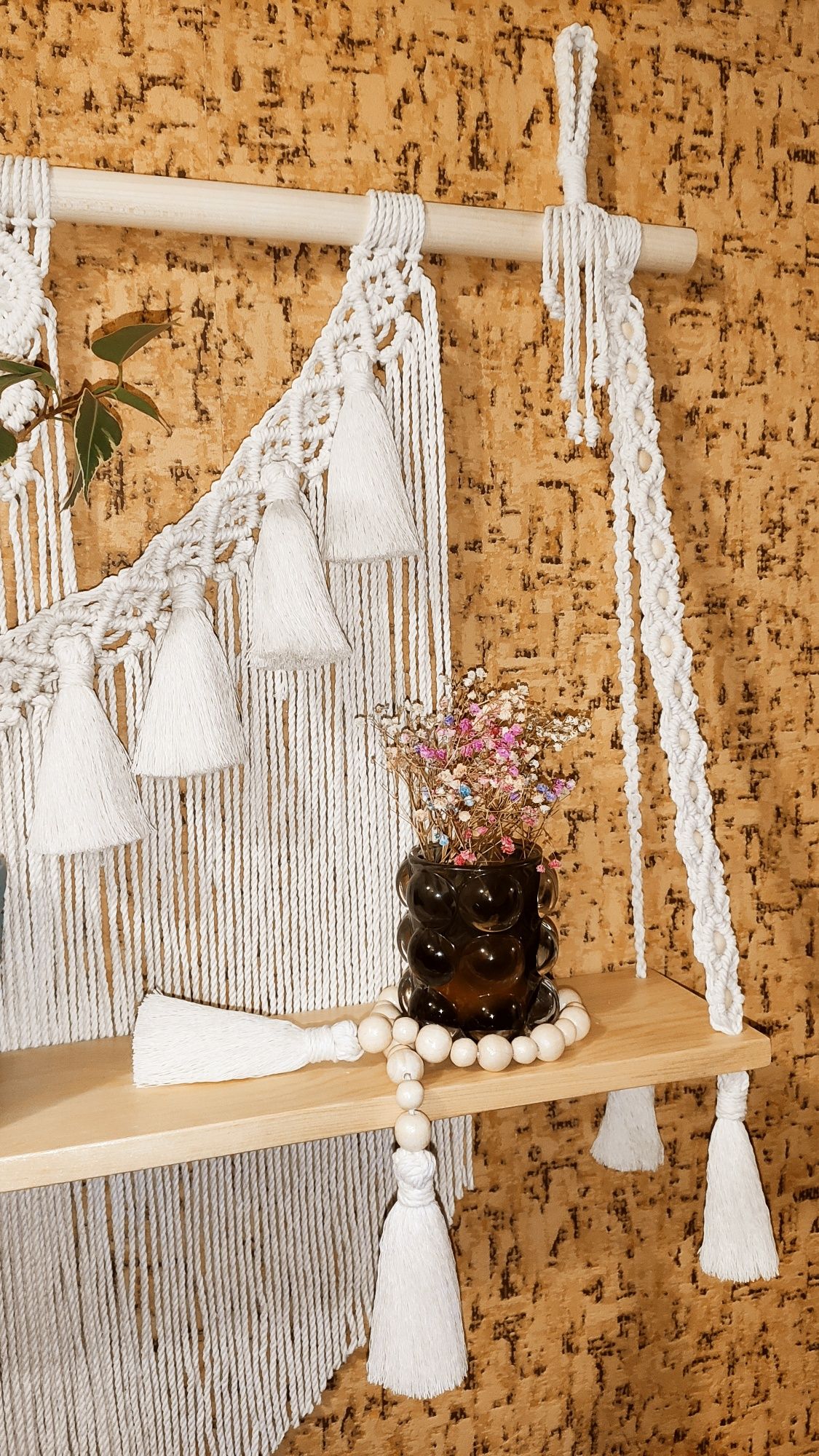 Поличка підвісна у техніці Макраме (handmade/Бохо/Декор) ПОДАРУНОК