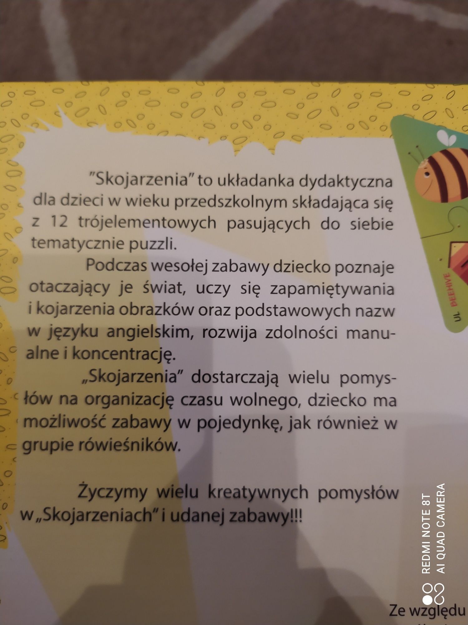 Skojarzenia.Układanka edukacyjna