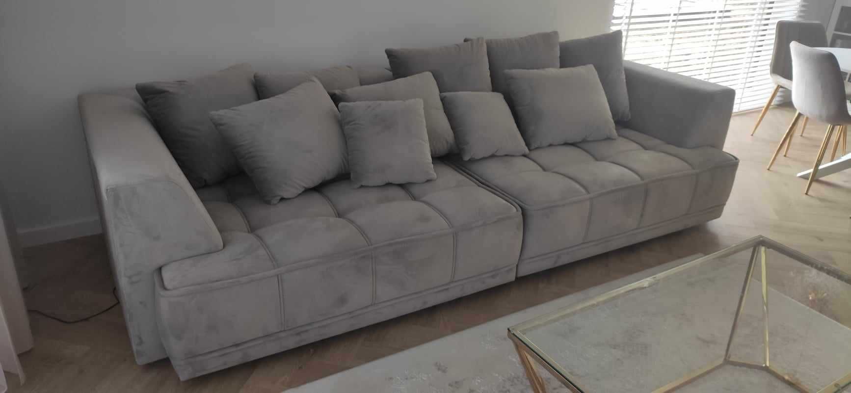 Narożnik Sofa Tiga Bigsofa rozsuwana duża sofa Beżowa