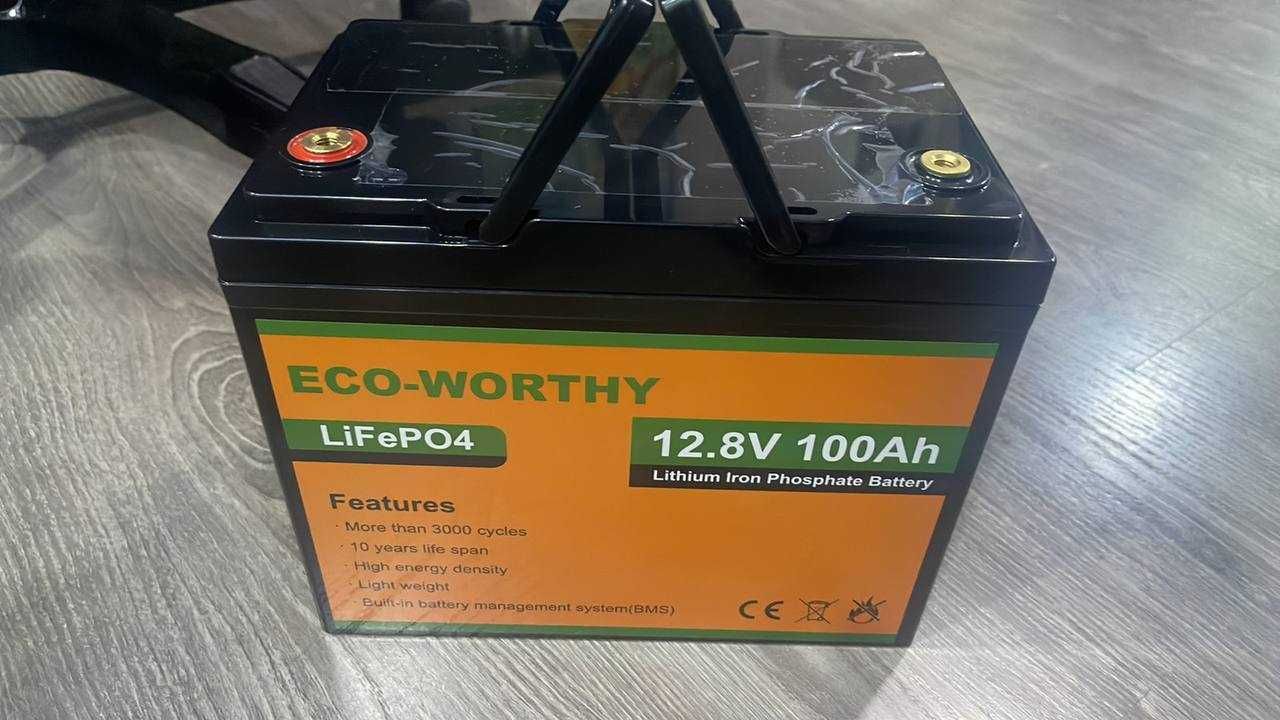 Аккумулятор 12.8В/100Ач LiFePo4 с балансером. NEW EU! Eco-Worthy!