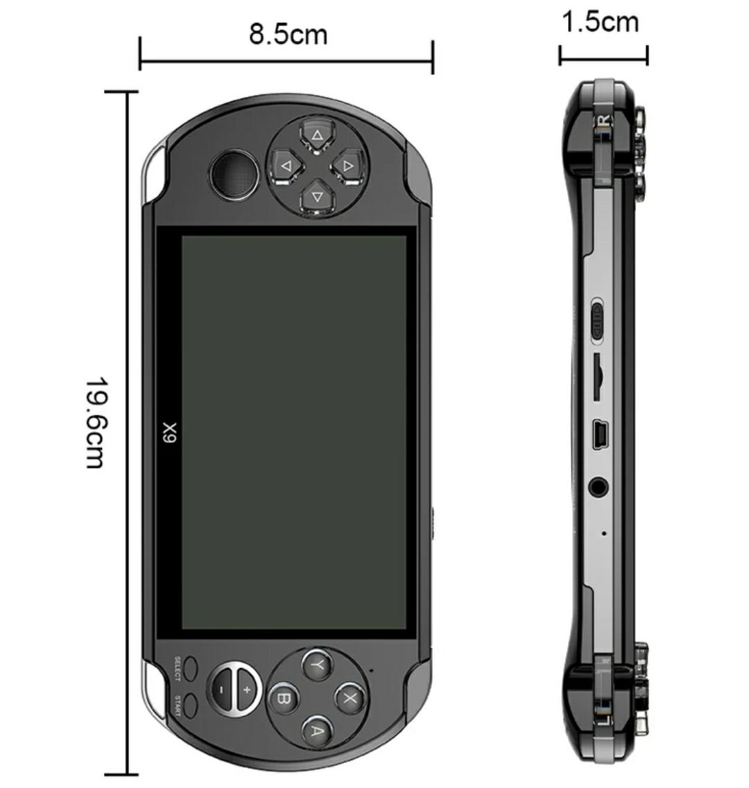 Consola videojogos modelo X9 (incluí 200 jogos) ecrã grande (Novo)