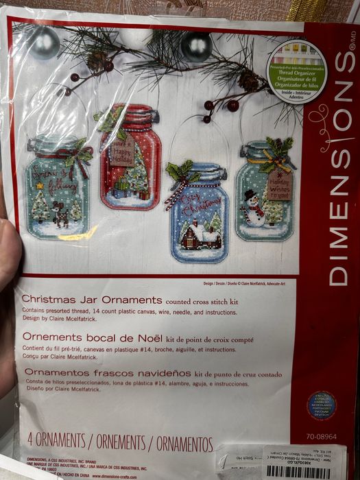 Зимові набори Dimensions 08964 Christmas jar хрестик