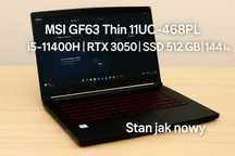 Laptop MSI GF63 Thin 11UC | i5-11400H | RTX 3050 | Stan jak nowy