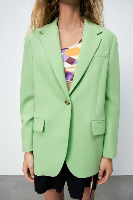 ‼️ Новый яркий брючный костюм ZARA.Блейзер оверсайз,Брюки полной длины