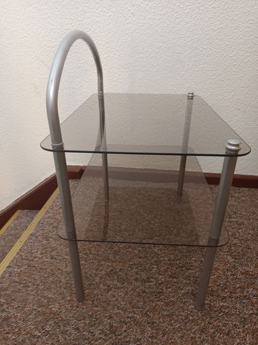 Stolik kawowy szklano metalowy