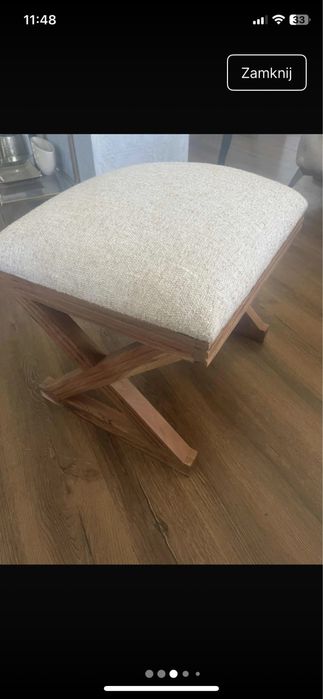 Pufki krzeselka nowe drewniane
