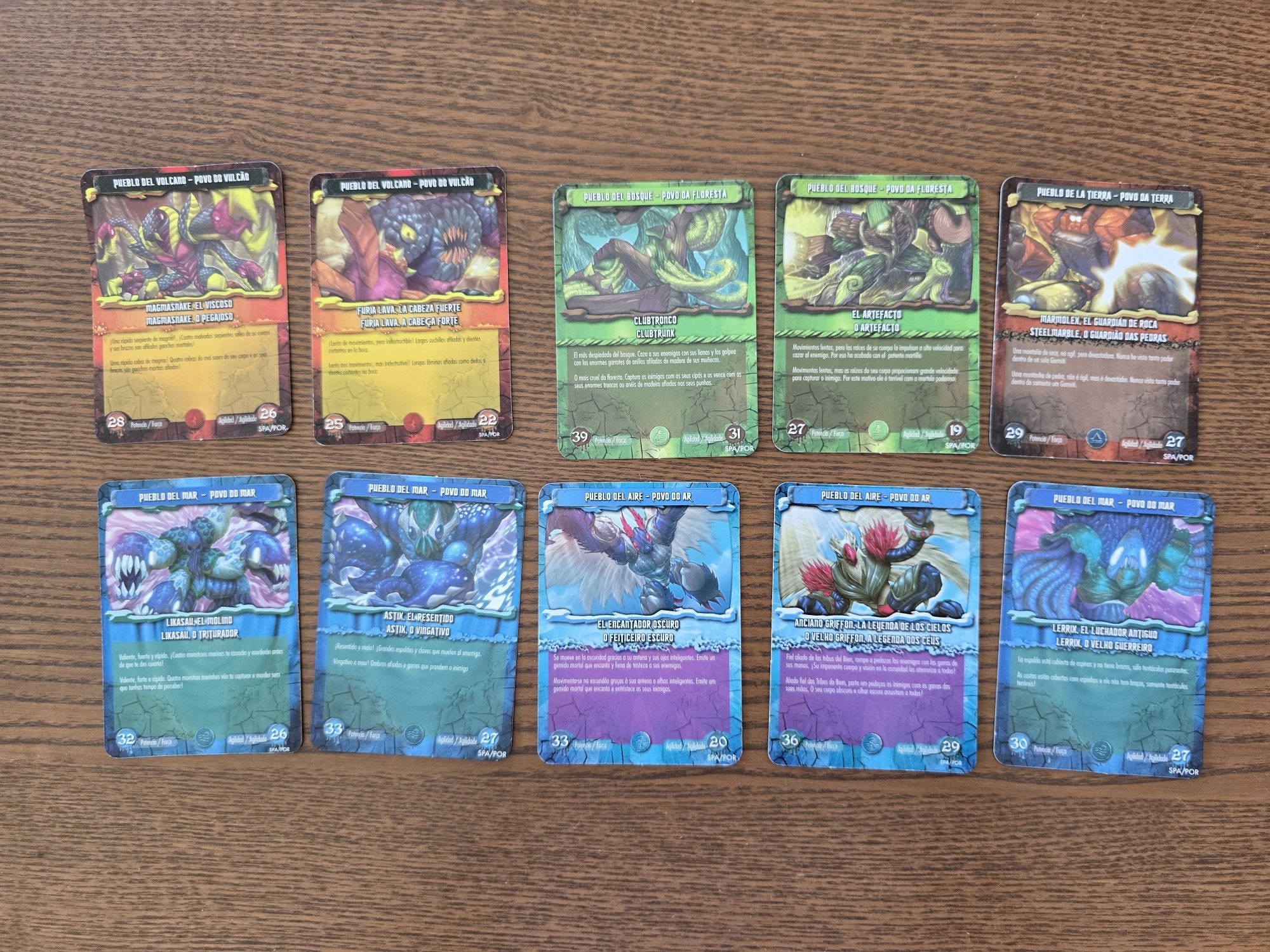 Lote de 10 cartas Gormiti Elemental Fusion