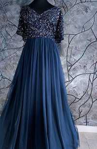 balowa suknia wieczorowa rozmiar 48 4xl 50 5xl tiulowa długa wesele