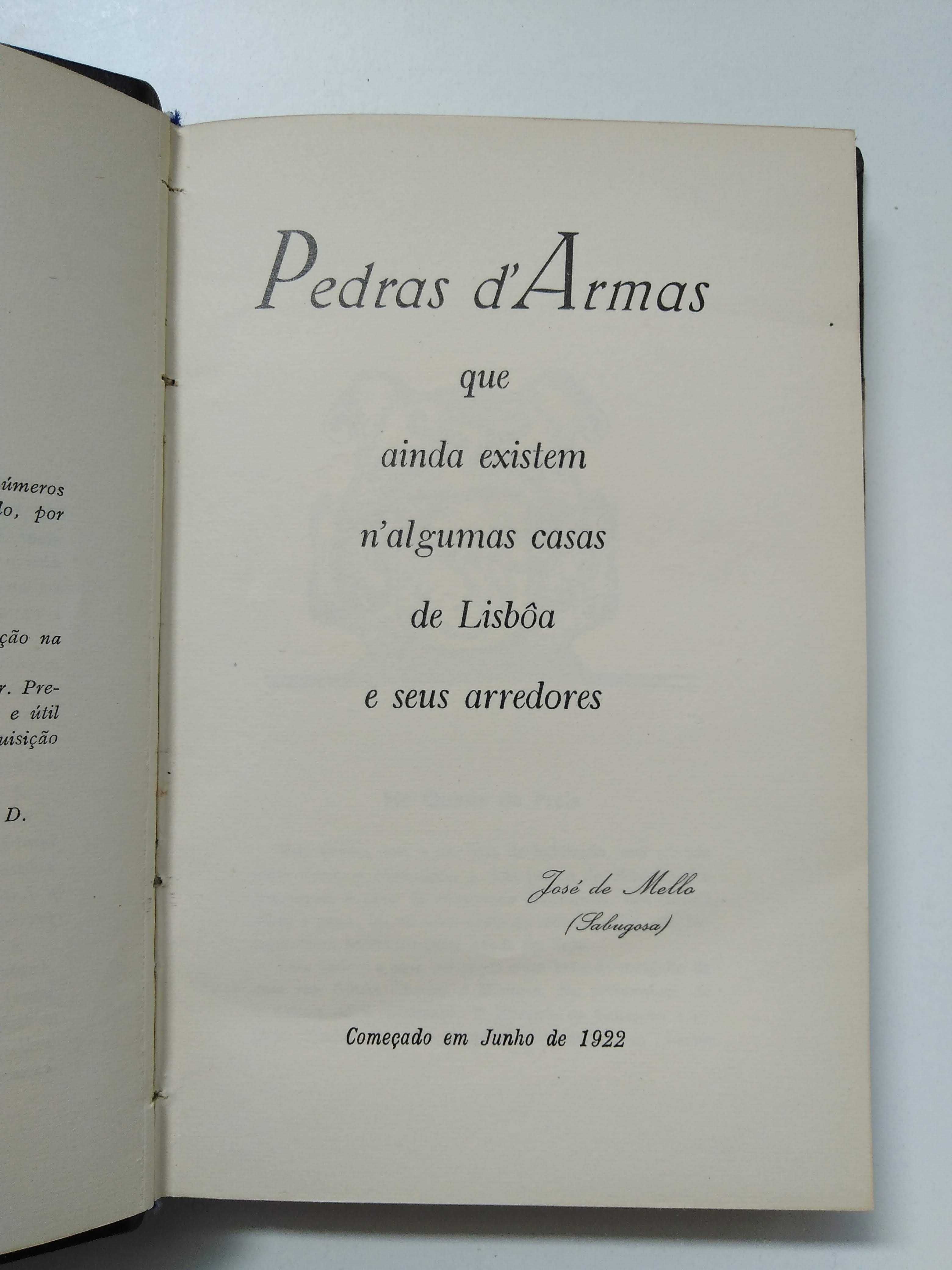livro: "Pedras d'Armas que ainda existem n'algumas casas de Lisbôa"