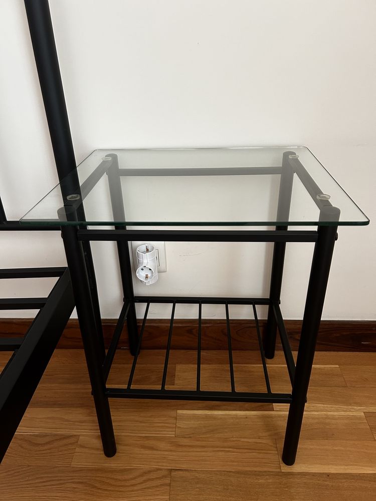 Vendo Cama casal ferro metalica + mesas cabeceira