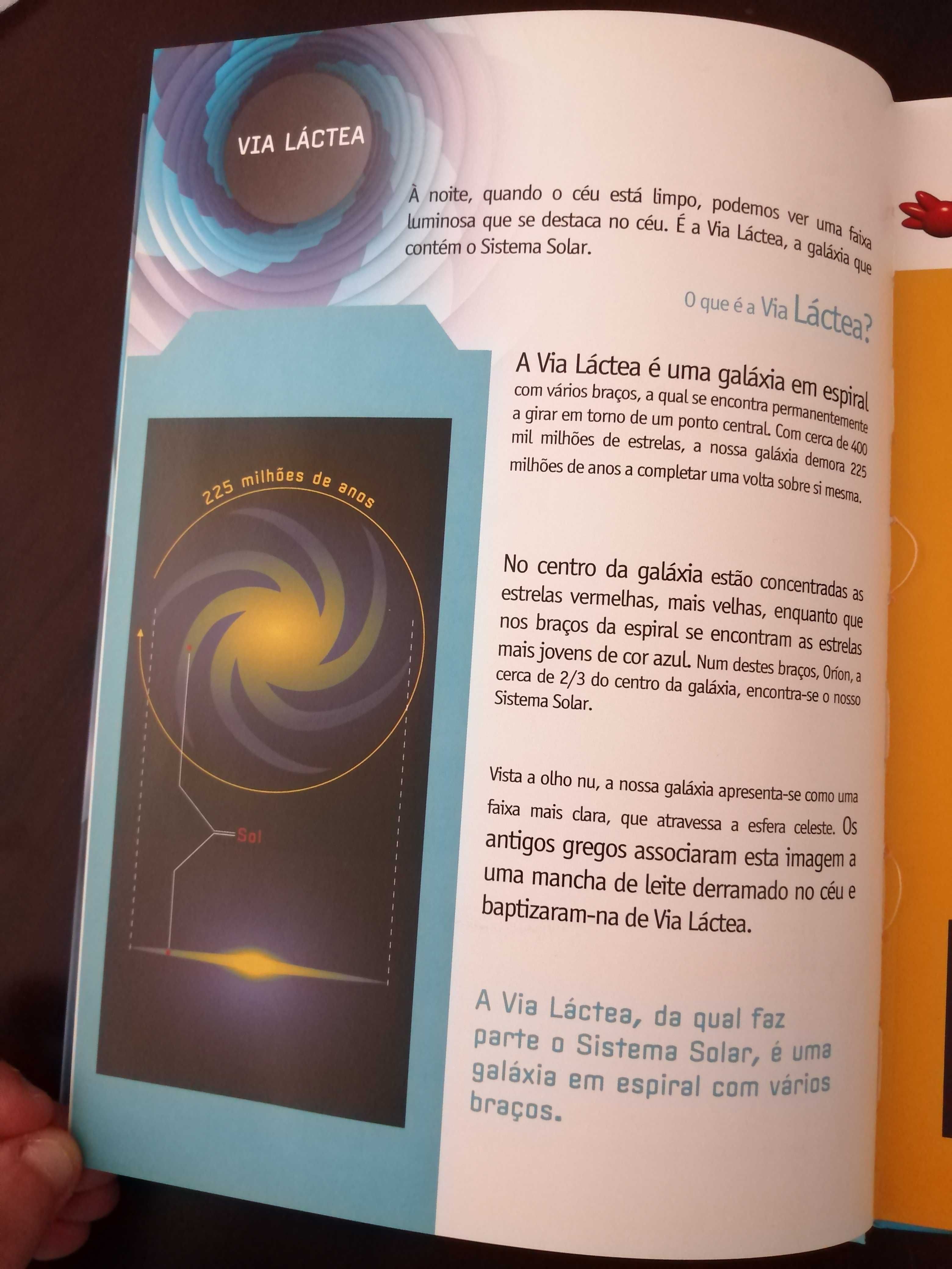 Livro didático  "Os Mistérios do Universo" com DVD