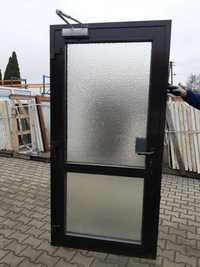 Drzwi aluminiowe zewnętrzne używane 107x217