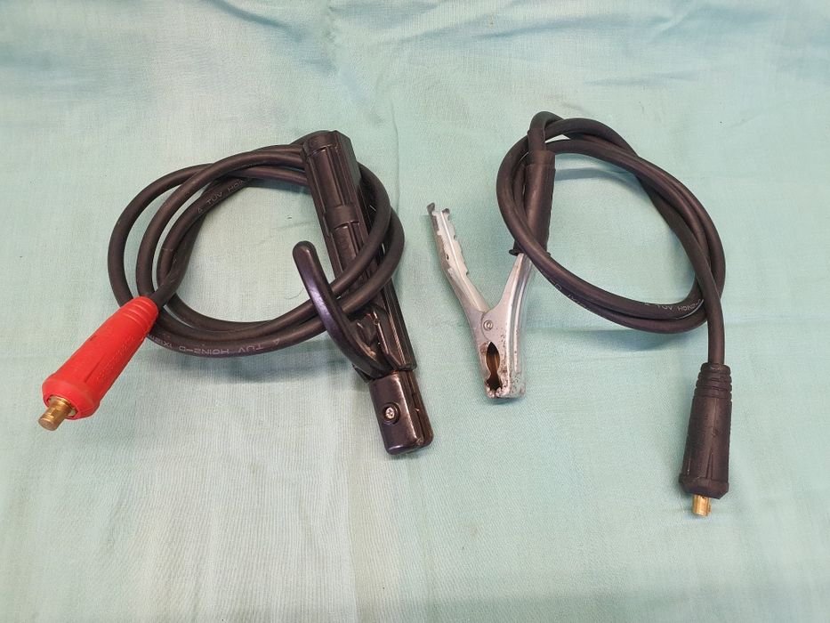 Przewody spawalnicze kable miedziane 190cm do spawarek