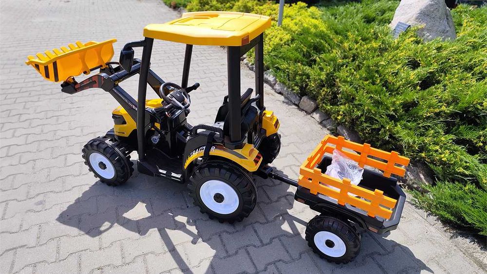 Ogromny Traktor Na Akumulator Dla Dziecka 24V + Przyczepka + Łyżka
