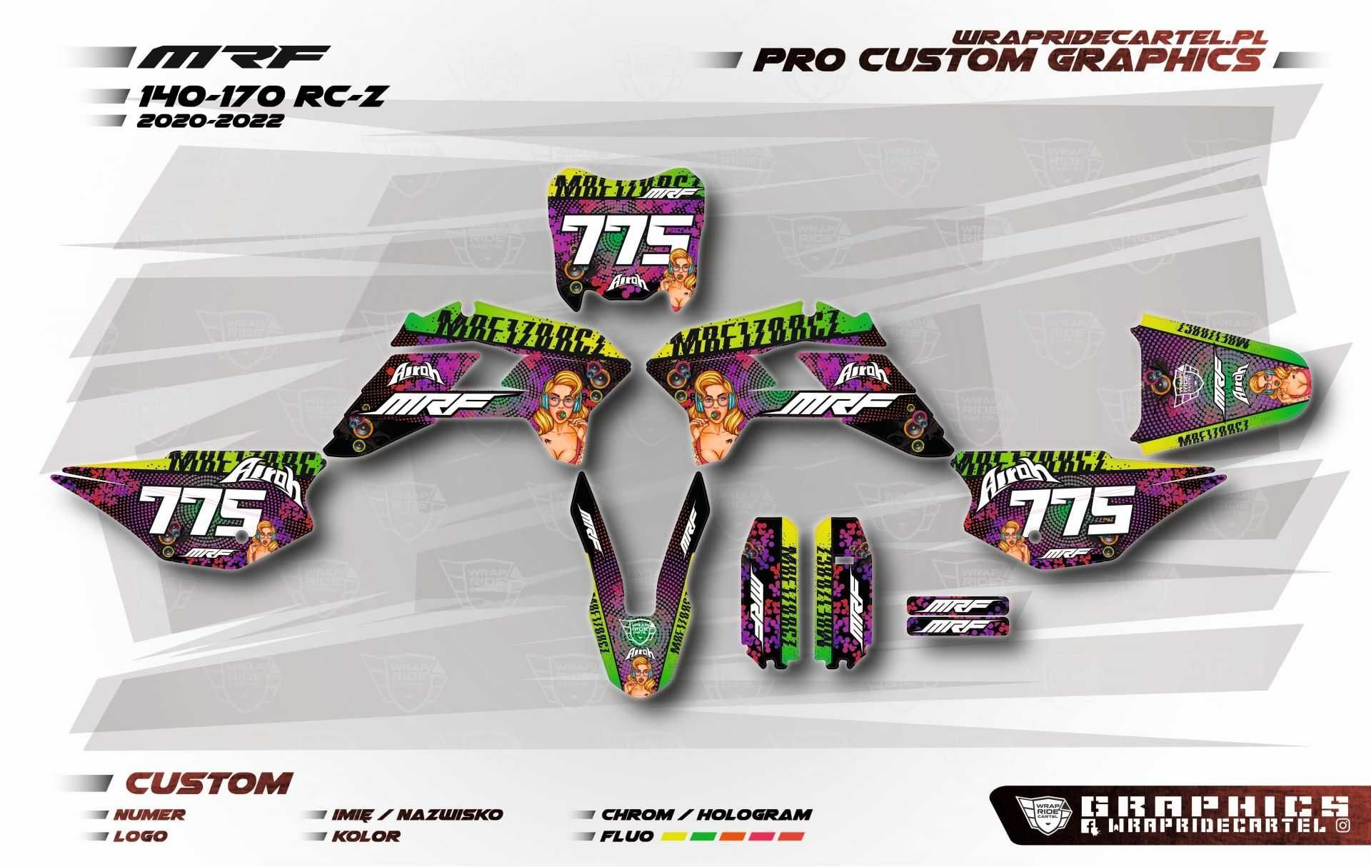 Profesjonalna Okleina PRO MX - Pitbike - MRF YCF 80, 120, 140 HQ RC SM