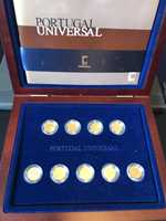 Moedas em ouro "Portugal Universal" 9 moedas de 1/4€, Esgotada INCM