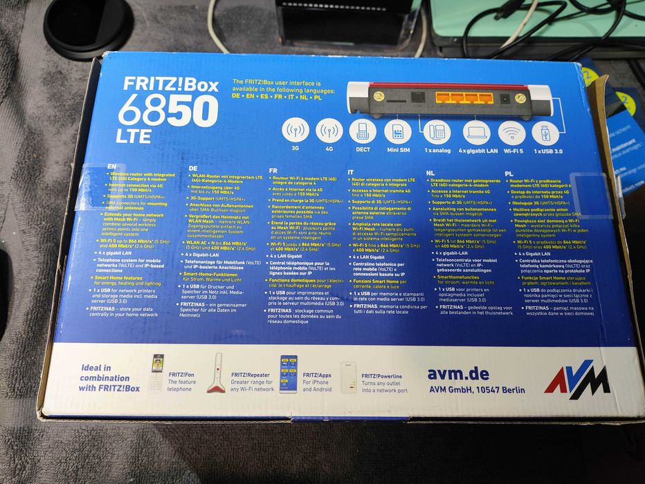 Router AVM FRITZ!Box 6850 LTE – Nowy (Po zwrocie)