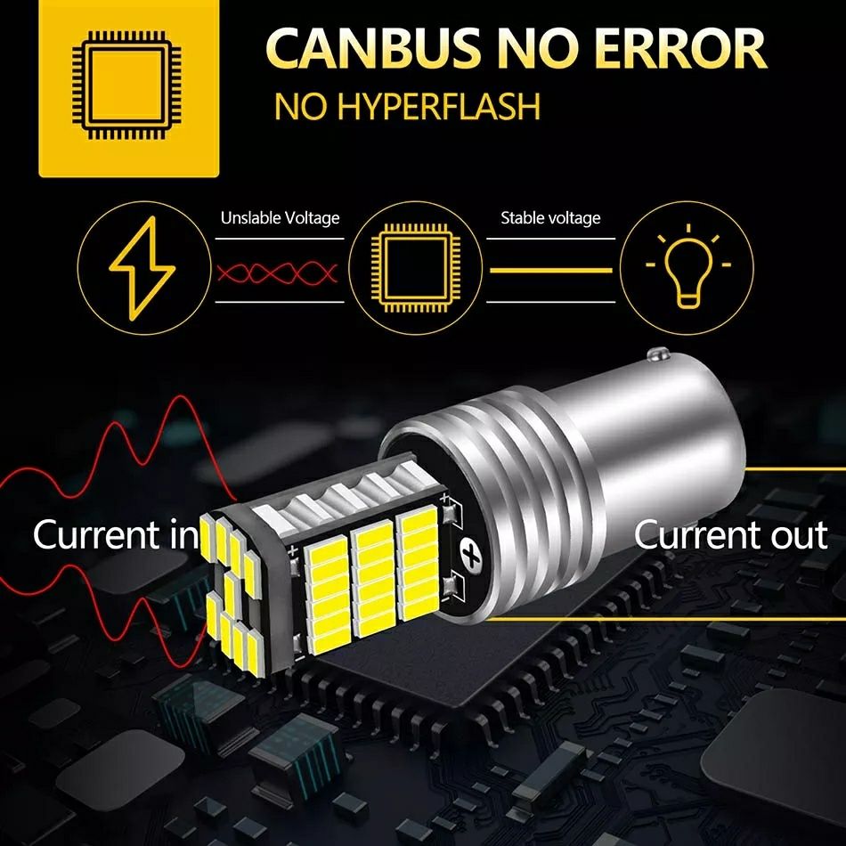 Супер Яркая Лампа Лед Led 2 шт 2 контакта 1157 BAY15D P21-5w и 1156 1к