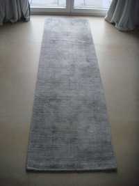 nowy srebrny dywan chodnik 100% wiskoza do mieszkania glamour loft