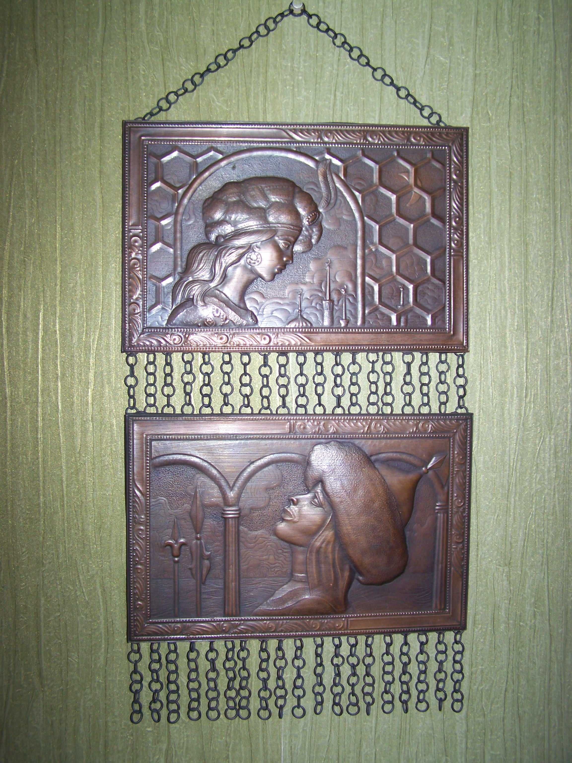 Винтажная чеканка по меди "Тахир и Зухра" СССР, 1976