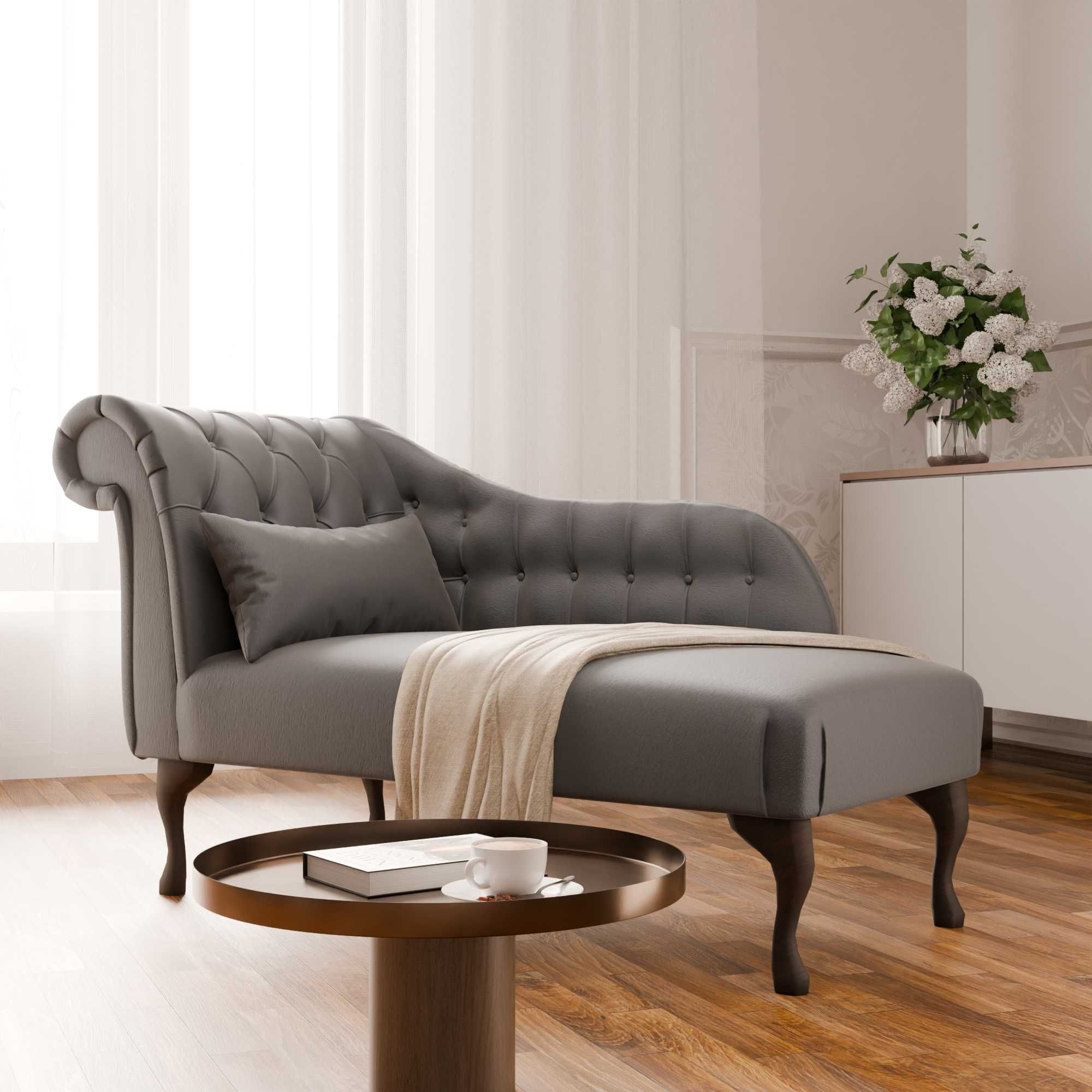 Szezlong stylowy pikowany duży wybór tkanin leżanka sofa na wymia