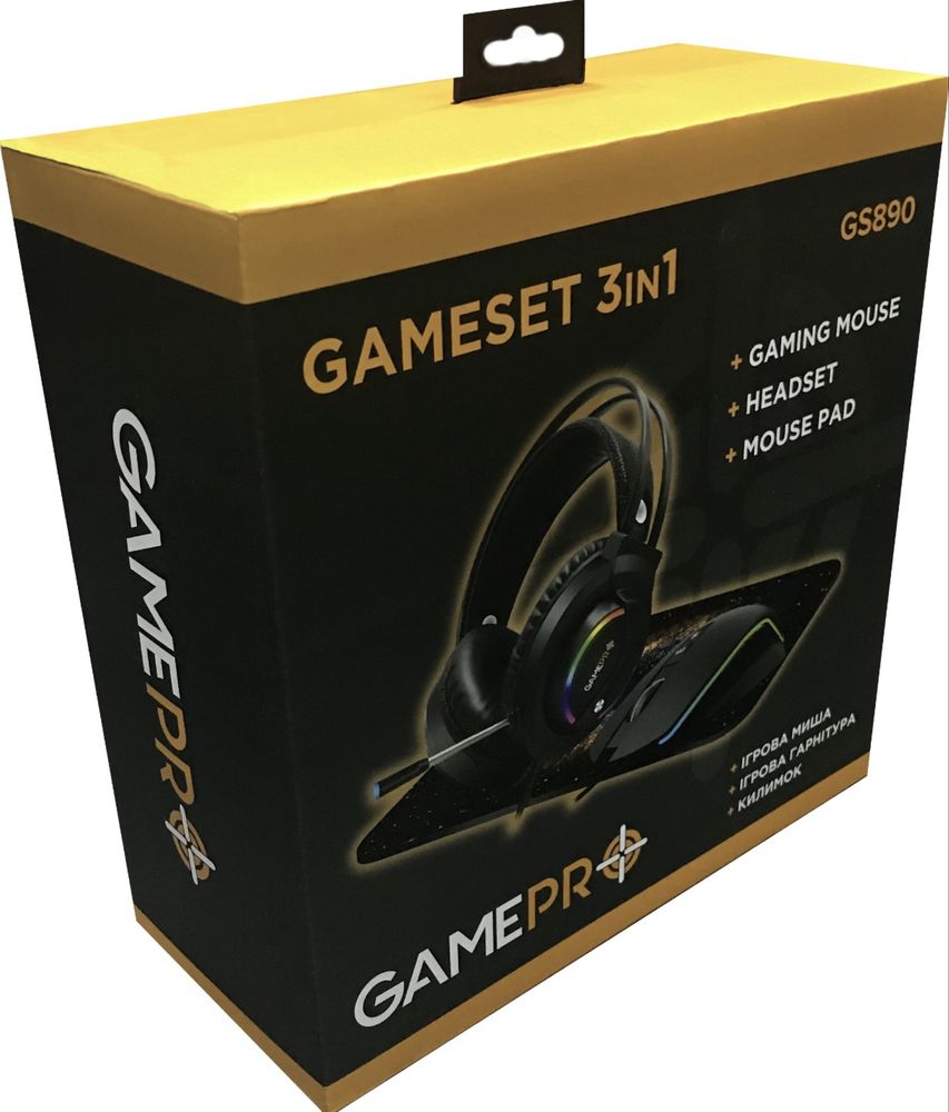 Комплект GamePro Gameset 3 в 1 USB миша + ігрова поверхня + навушники