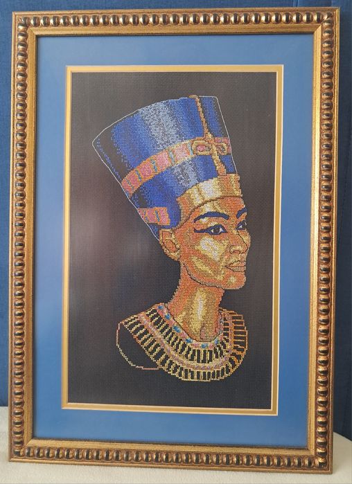 Quadro em ponto cruz. Rosto de Nefertite