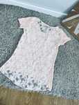 Damski t-shirt pudrowy roz rozm S/M koronkowe plecy z koronki top basi