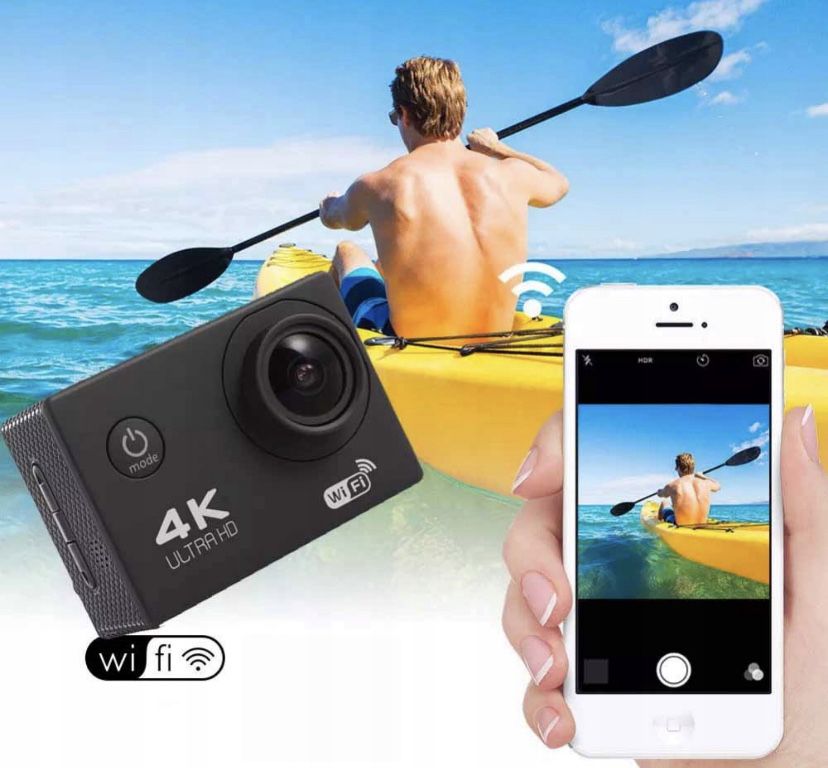 Kamera Kamerka Sportowa WIFI HD Wodoodporna z Akcesoriami PREZENT