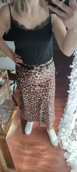 Czarny top bieliźniany z koronką Reserved 34 bluzka satyna