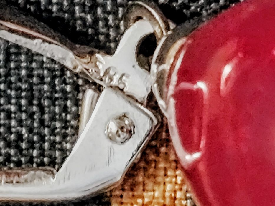 Złote kolczyki - białe złoto 585