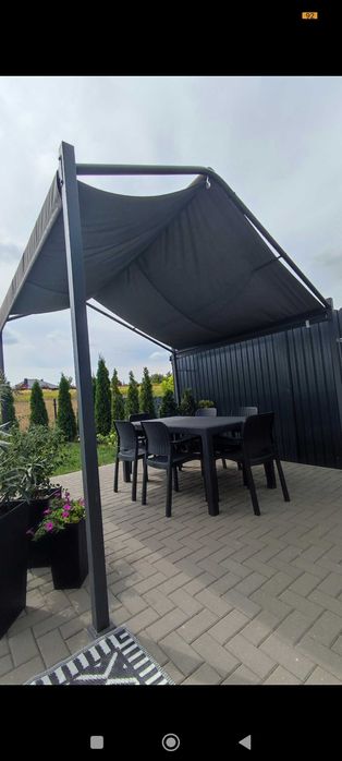 Pawilon Ogrodowy PERGOLA na Taras 3x3 Szerokość 285/265 wysokość Szary