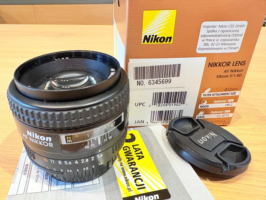 Nikkor Nikon 50mm f/1.4D w idealnym stanie JAK NOWY