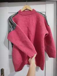 Sweter wełniany handmade M/L