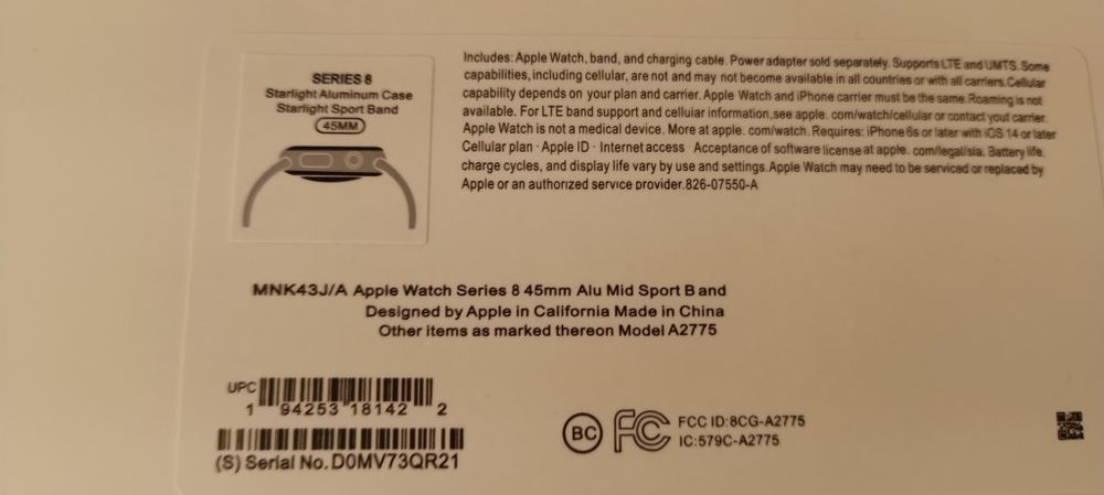 Apple watch serie 8 (GPS)