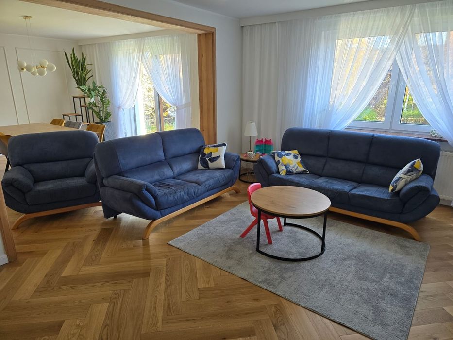 Sofa 3+2+1 granatowa gawin meble