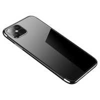 Etui Clear Color Żelowe z Metaliczną Ramką do iPhone 13 Mini - Czarny