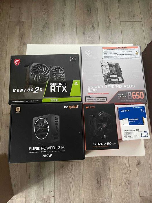 Ігровий ПК Ryzen 7500f/RTX3060/RAM 32GB 6000Hz/B650 Wi-Fi на гарантії