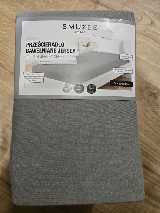 Przescieradlo bawelniane z gumką 160x200 nowe