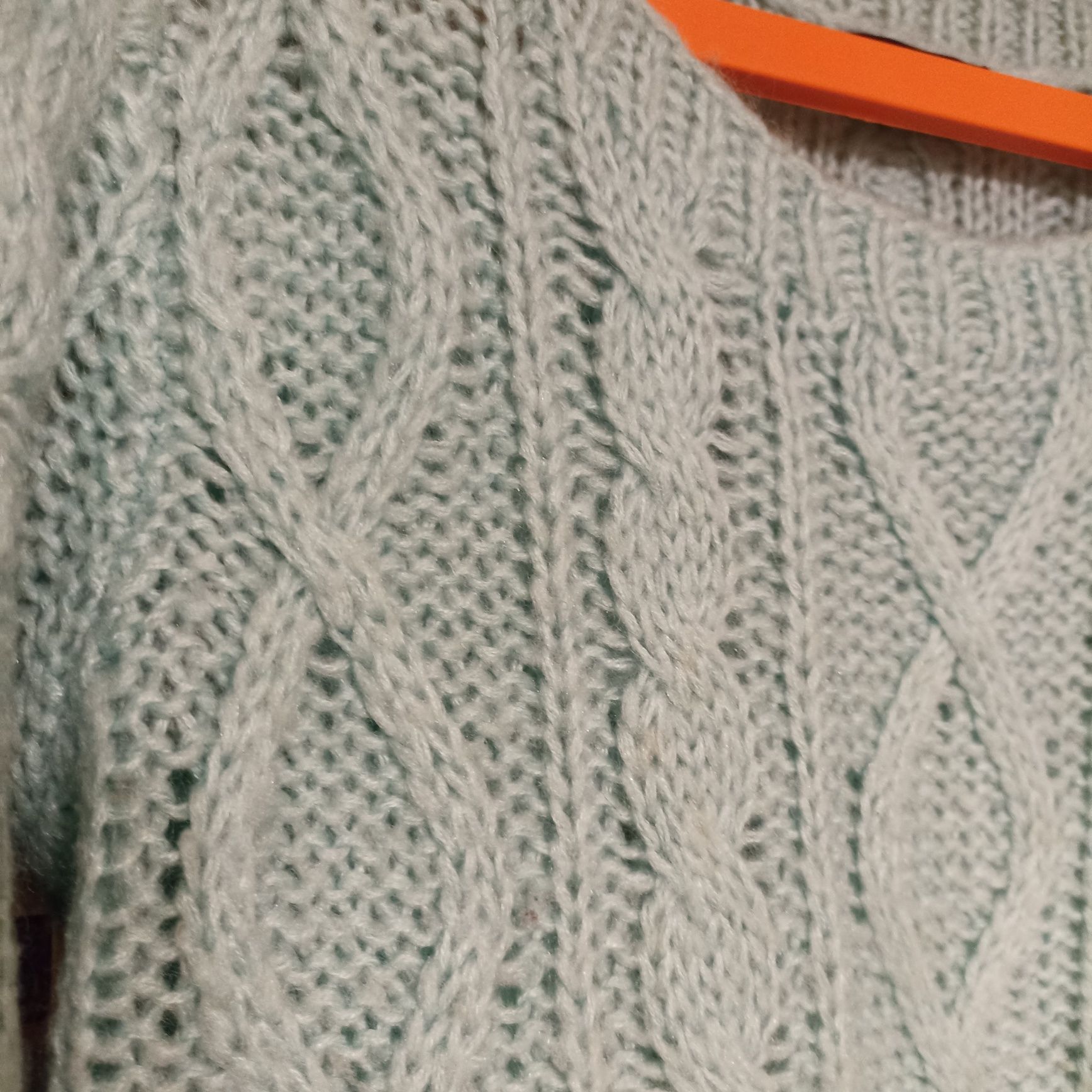 Sweter L-Xl H&M miętowy wełna piękny