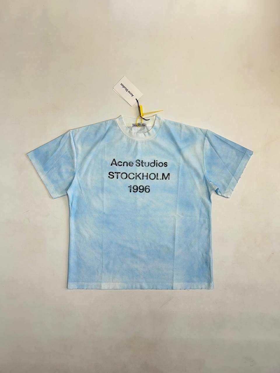 Футболка блакитна Acne Studios STOCKHOLM 1996 archive distressed M S