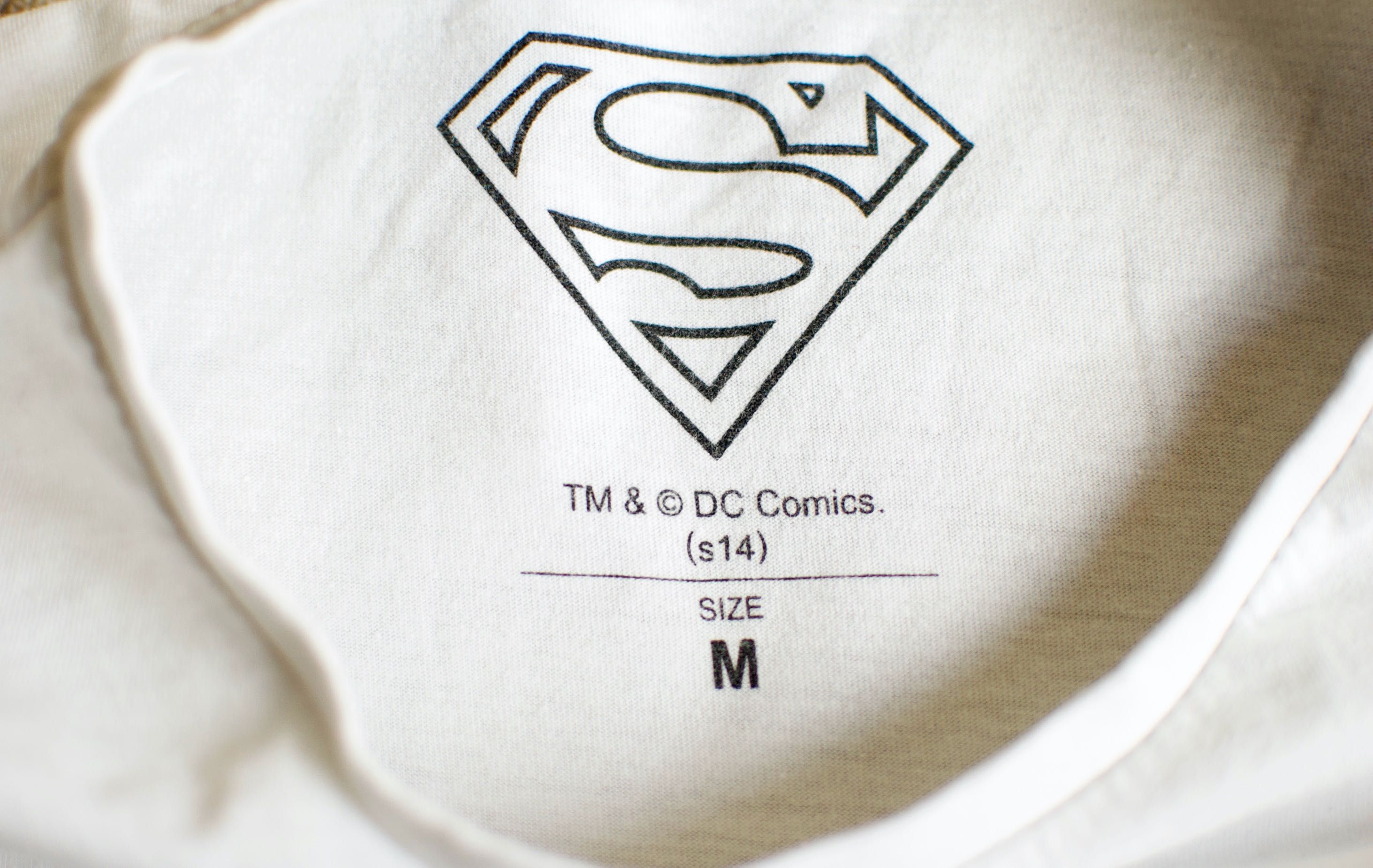 Biała koszulka męska krótki rękaw motyw Superman T-shirt M