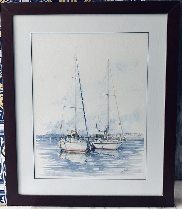 Tela com moldura - Barcos