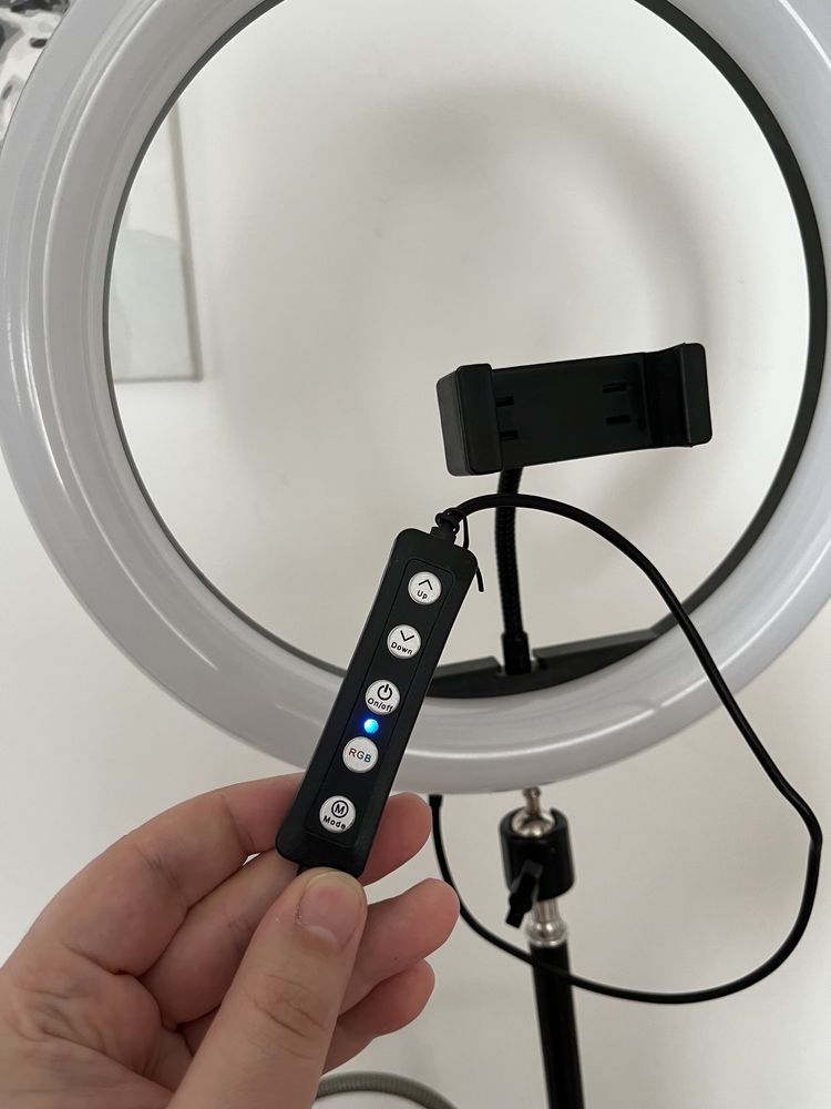 кільцева LED RGB лампа для селфі, блогерів, штатив