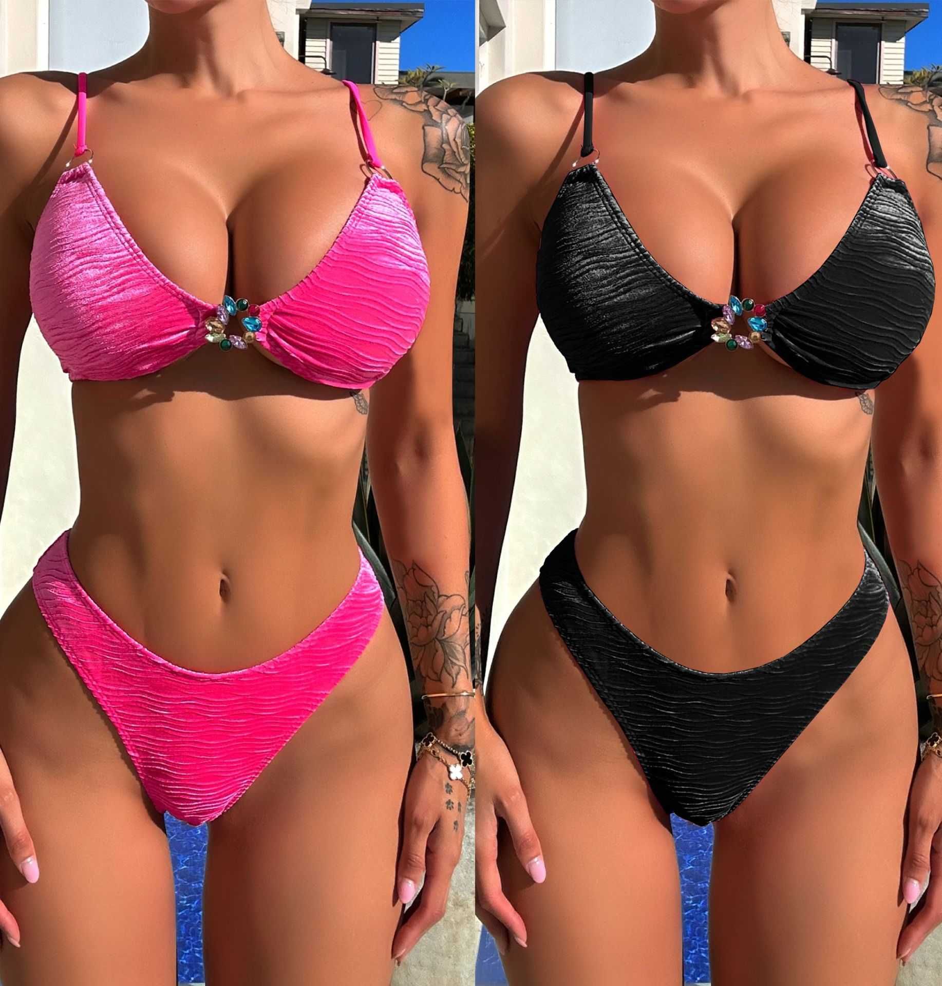 Strój Kąpielowy Dwuczęściowy Kostium Plażowy Elegancki Bikini roz M 38
