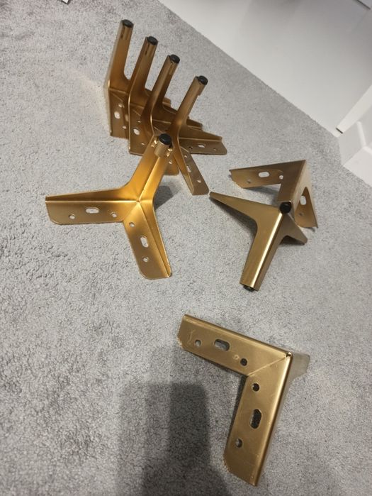 Nóżki stalowe złote do łóżka/mebli!