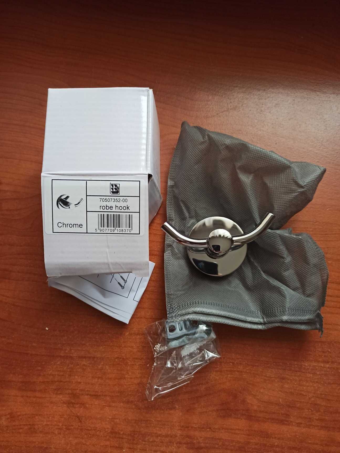 NOWY Uchwyt na papier toaletowy, haczyk na ręcznik, chrom