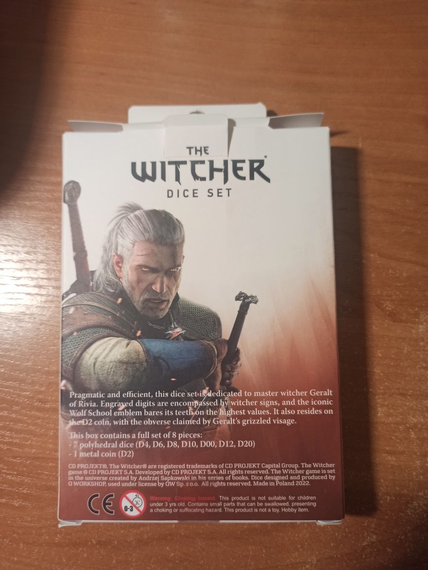 Kości RPG wiedźmin Geralt czarne